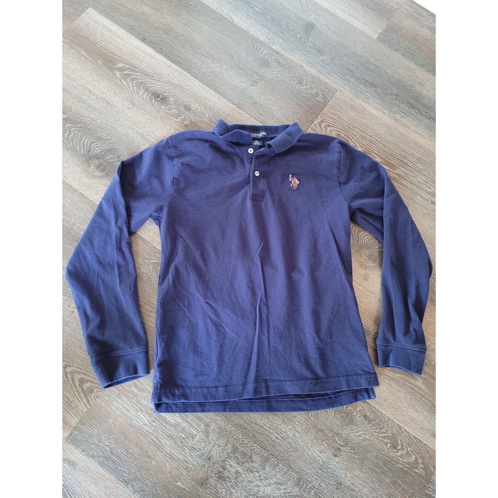 U.S. Polo Assn. Boys XXL (18) Navy Blue Long‎ Sleeve Polo Shirt #3